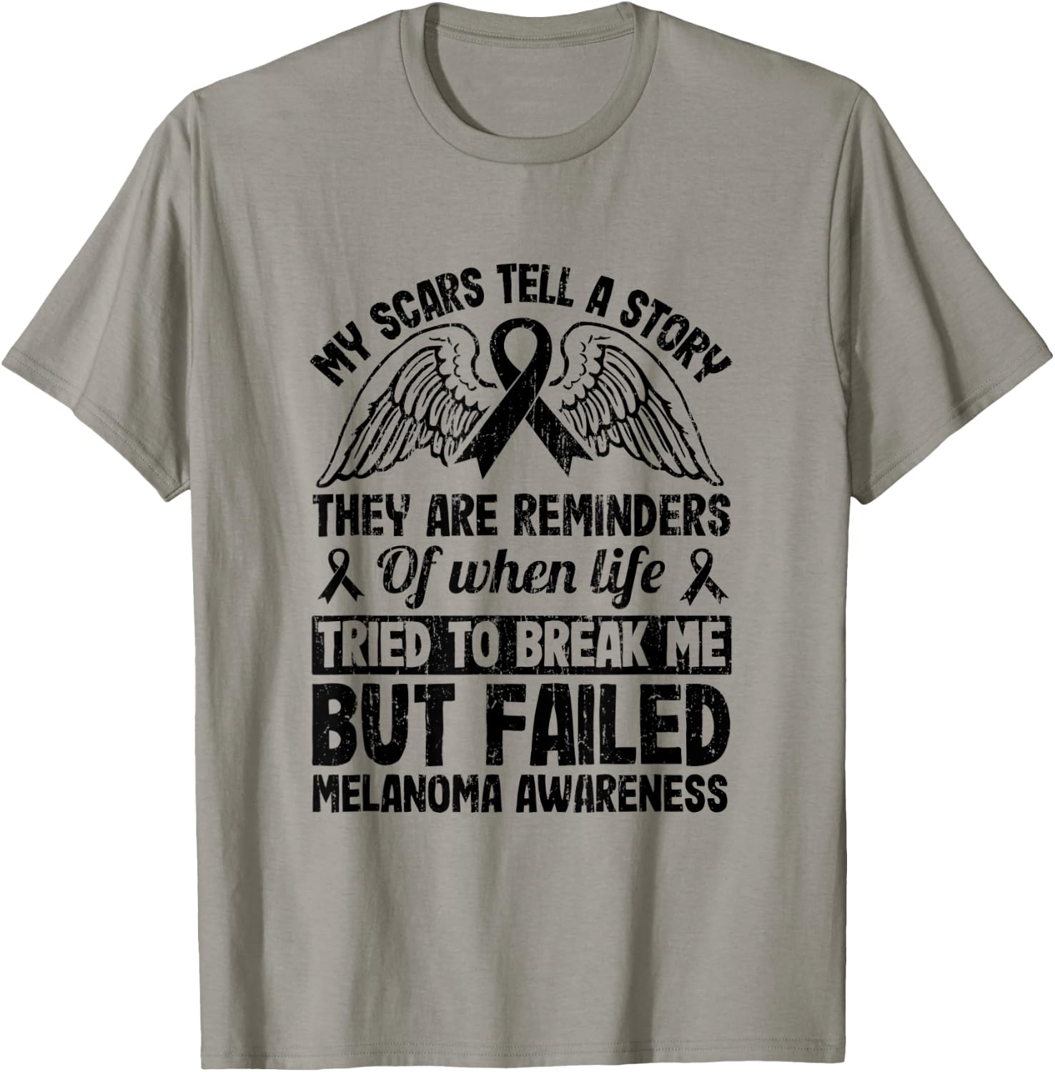 Ocular Melanoma Awareness Warrior My Scars Tell A Story T-Shirt - T-Shirt | Sand