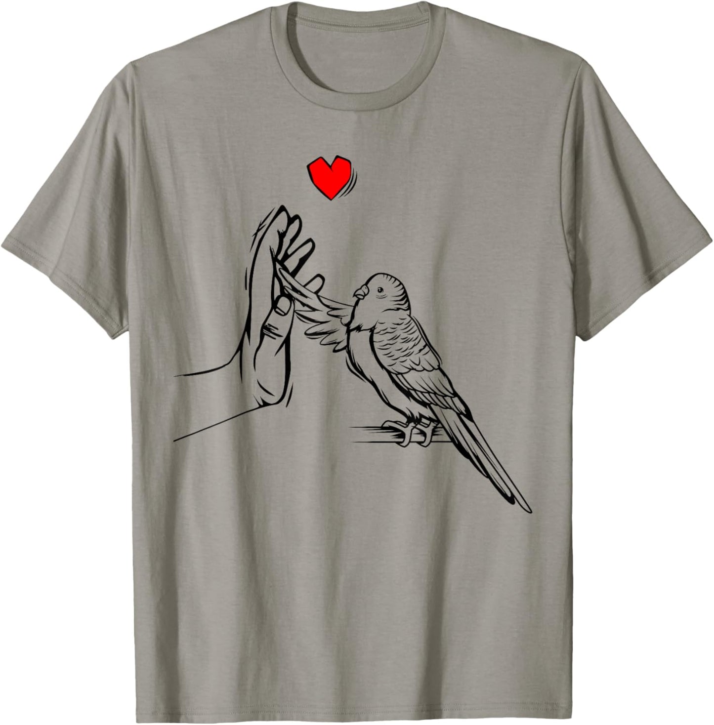 Budgie Love Parakeet Heart Bird Gift T-Shirt - T-Shirt | Sand