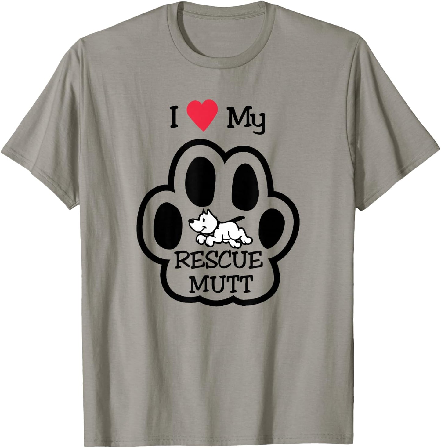 I Love My Rescue Mutt Dog Dog Lovers Men Women Kids T-Shirt - T-Shirt | Sand