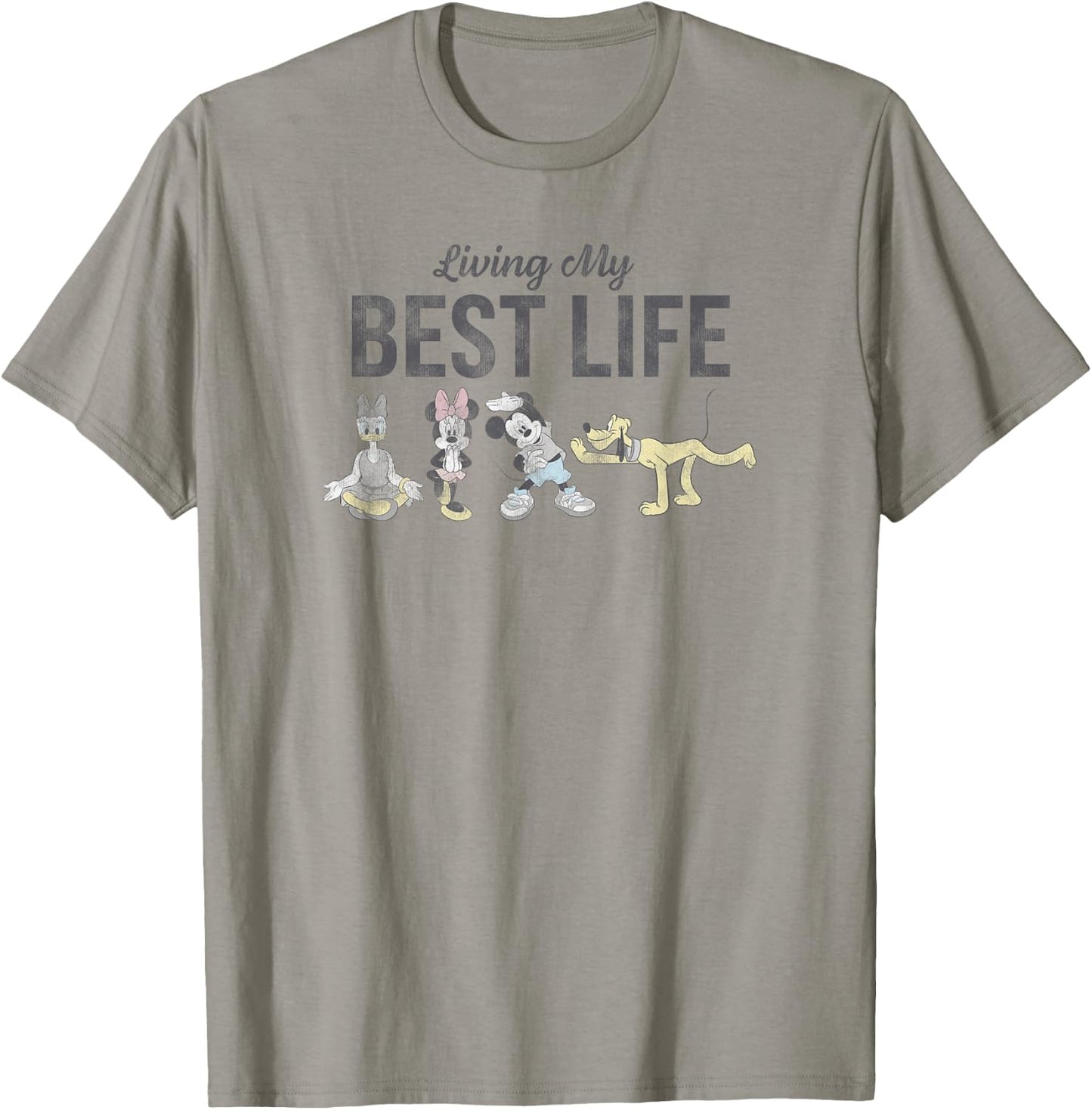 Disney Mickey Classic Best Life Group Yoga Poster T-Shirt - T-Shirt | Sand