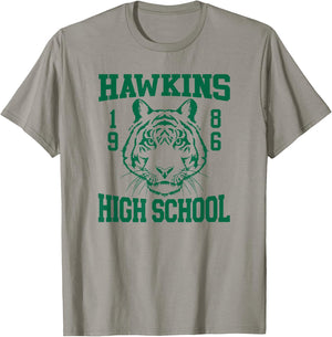 Stranger Things 4 Hawkins High School Green Logo T-Shirt - T-Shirt | Sand
