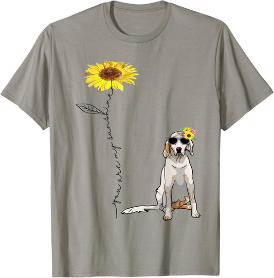 Sunflower and English Setter T-Shirt - T-Shirt | Sand
