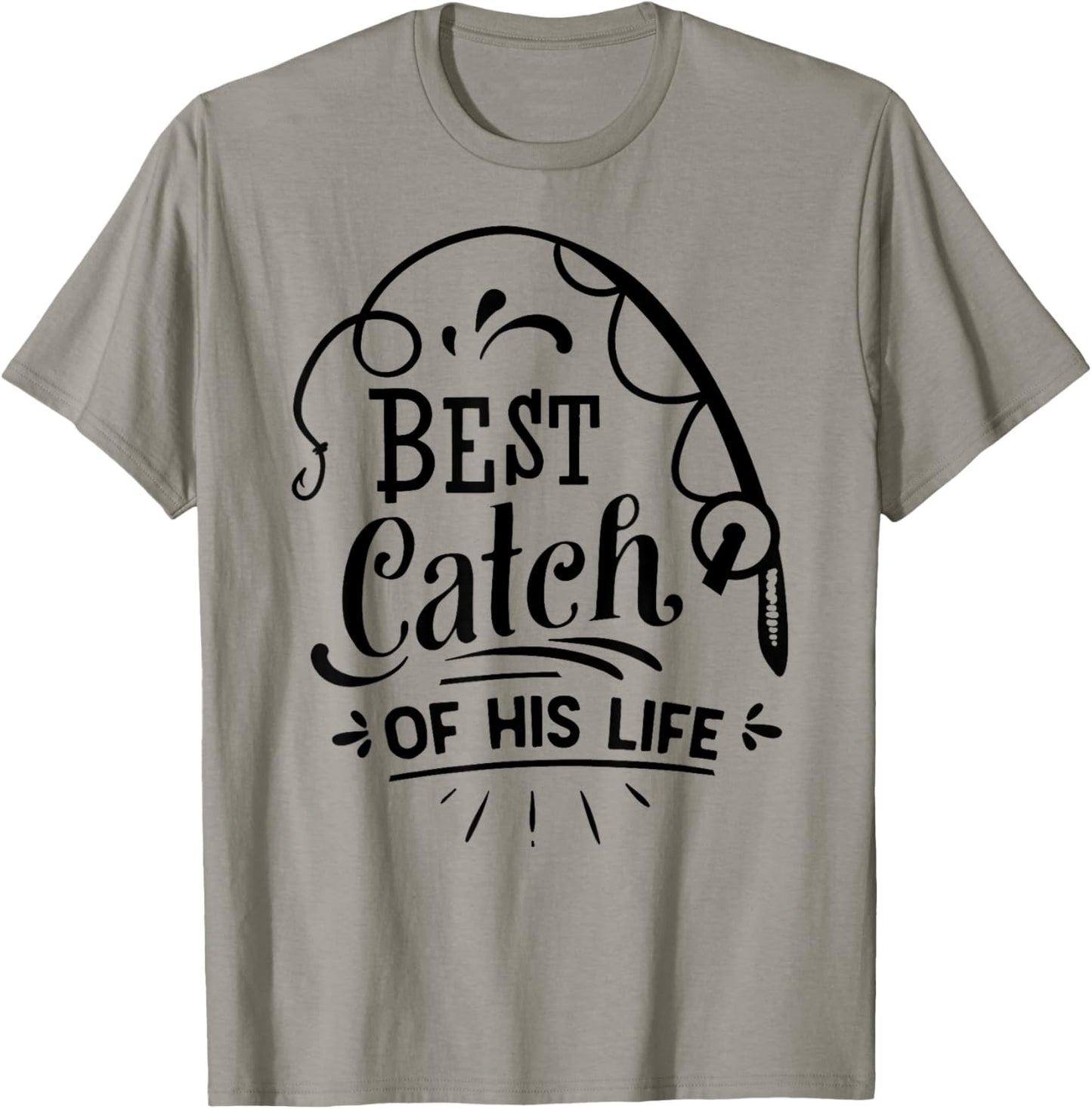 Best Catch Of His Life Matching Couples Fishing T-Shirt - T-Shirt | Sand