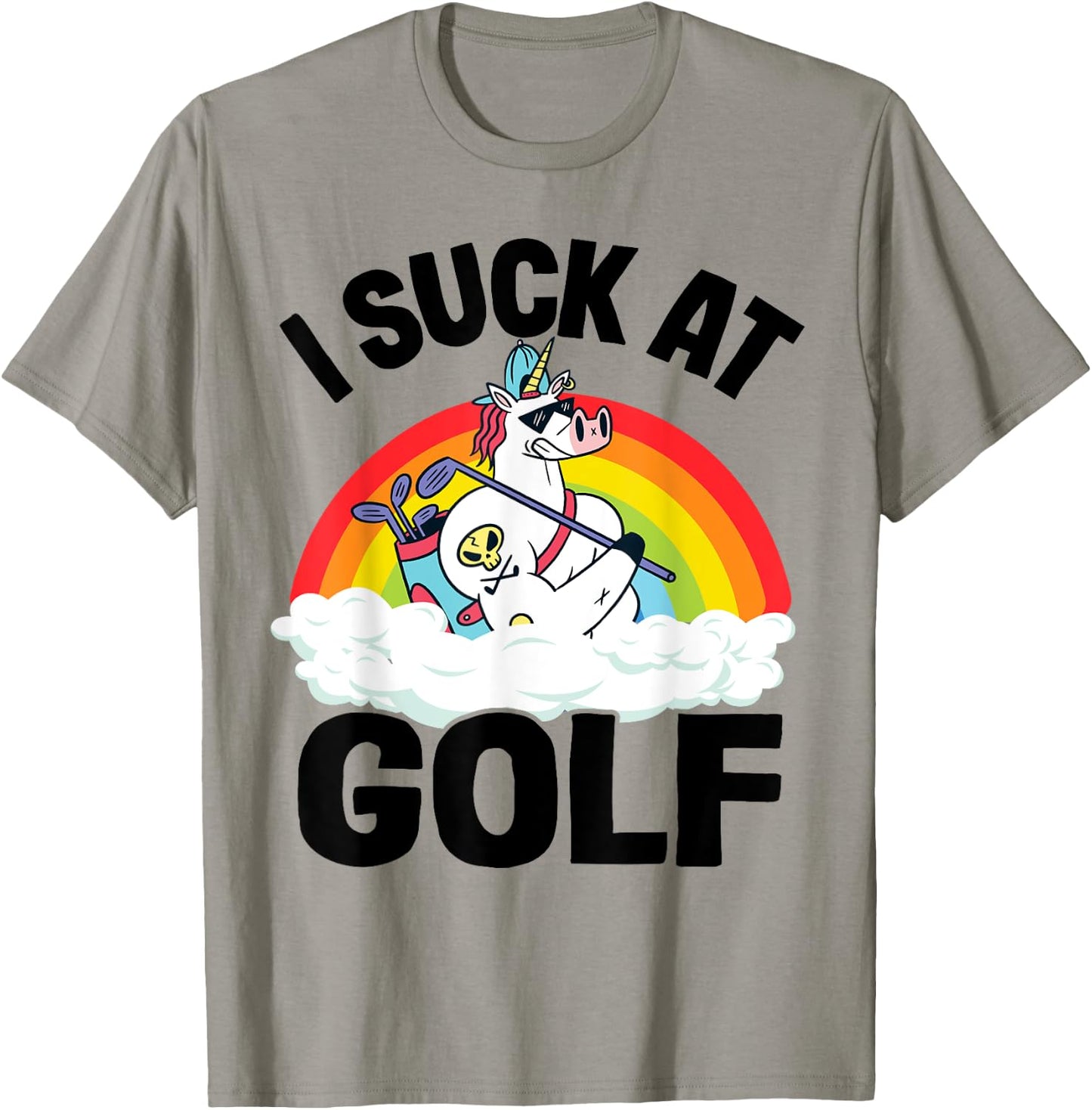 I Suck At Golf Funny Golf Loser Unicorn Sarcastic Golfing T-Shirt - T-Shirt | Sand