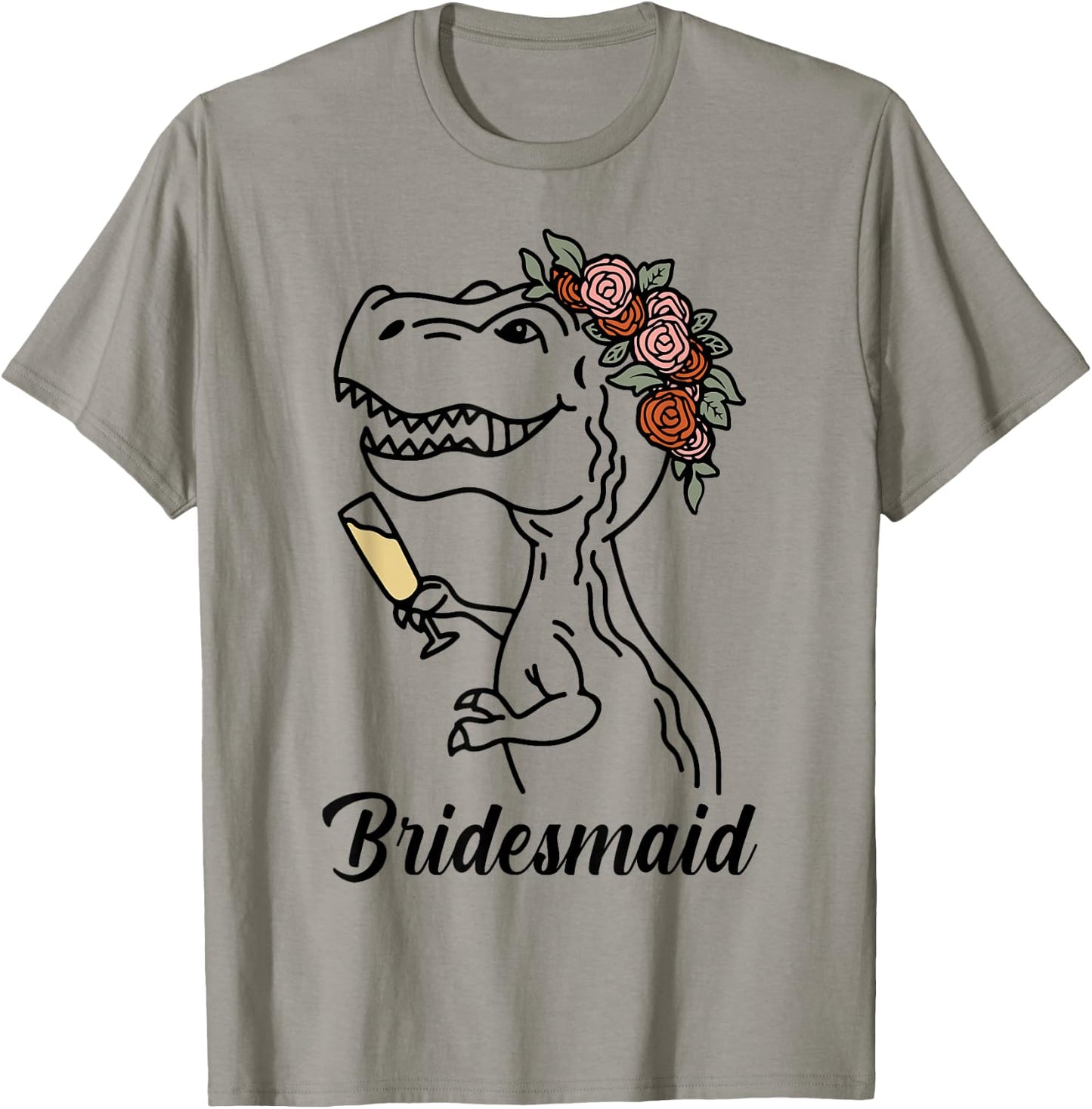 Dinosaur Bridesmaid Bride Squad Bachelorette Party Matching T-Shirt - T-Shirt | Sand