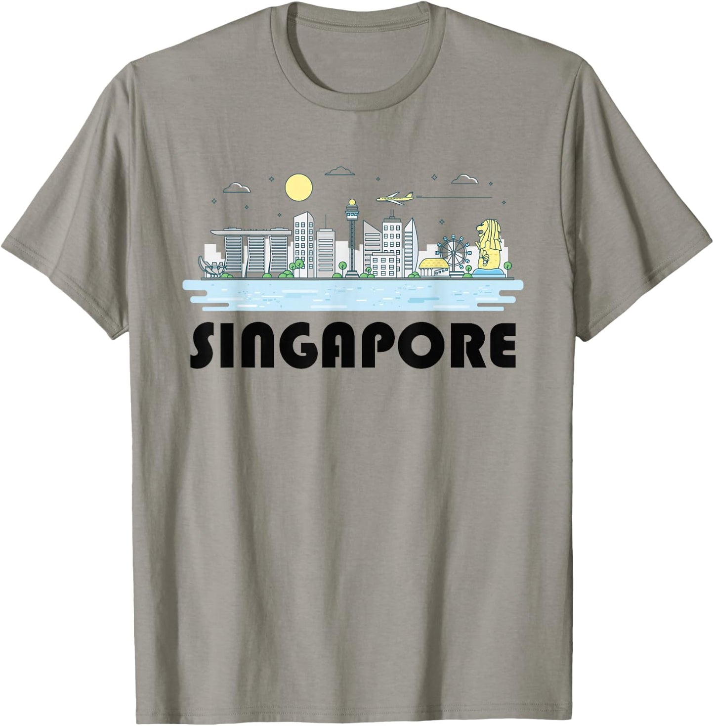 Singapore Skyline Cityscape Skyscrapers Cool T-Shirt - T-Shirt | Sand