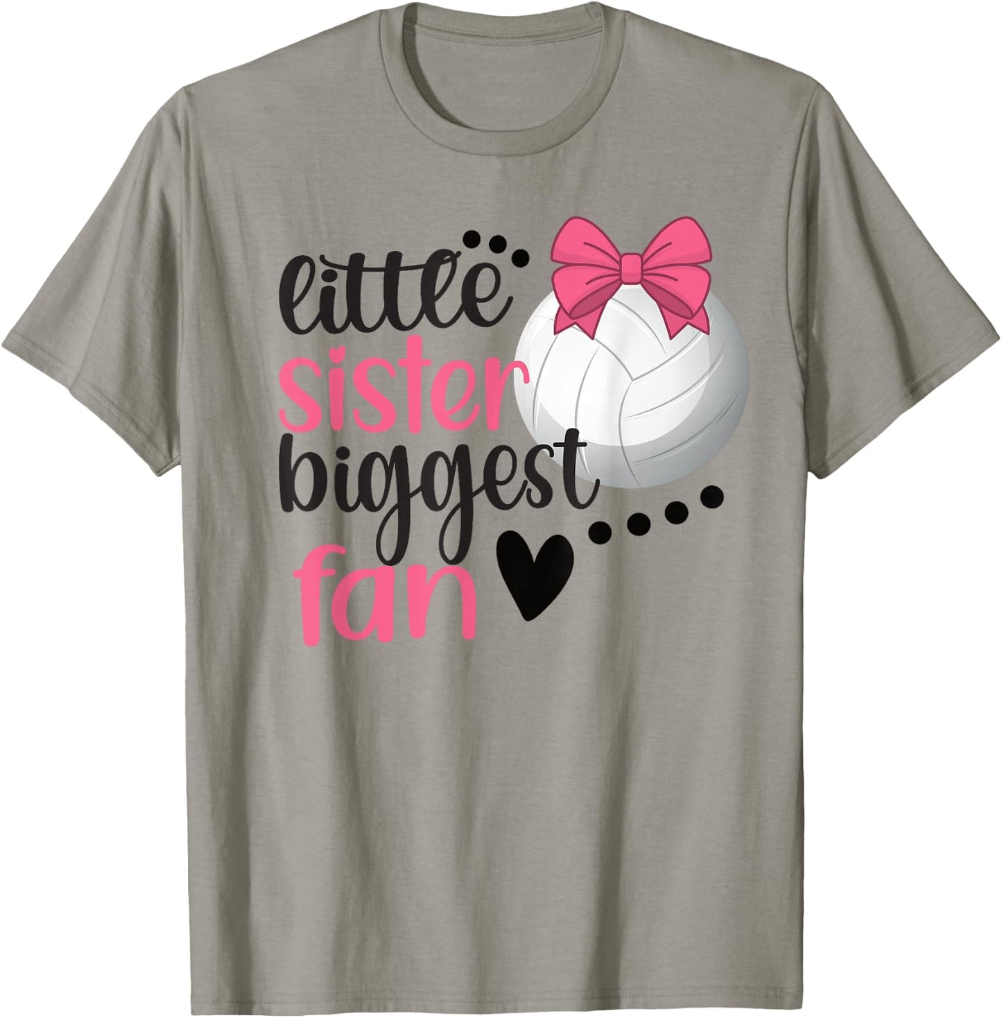 Little Sister Biggest Fan | Volleyball Sister Volleyball Sis T-Shirt - T-Shirt | Sand