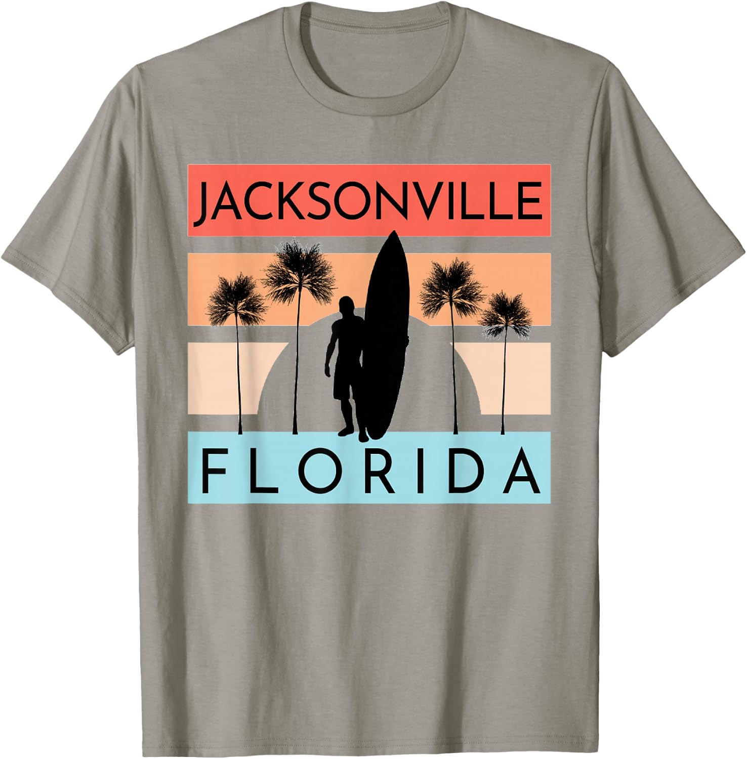 Jacksonville Florida Beach Surfing Summer Vacation T-Shirt - T-Shirt | Sand