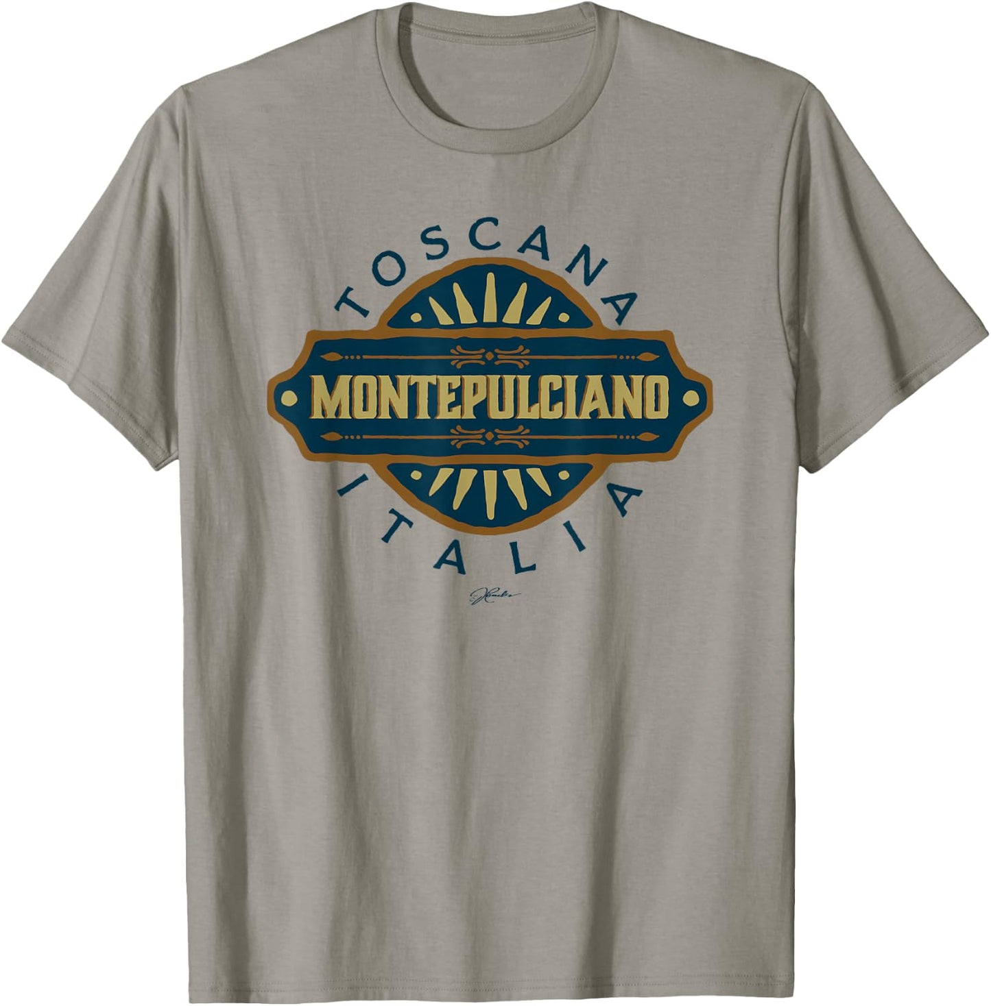JCombs: Montepulciano, Tuscany, Italy, Retro T-Shirt - T-Shirt | Sand