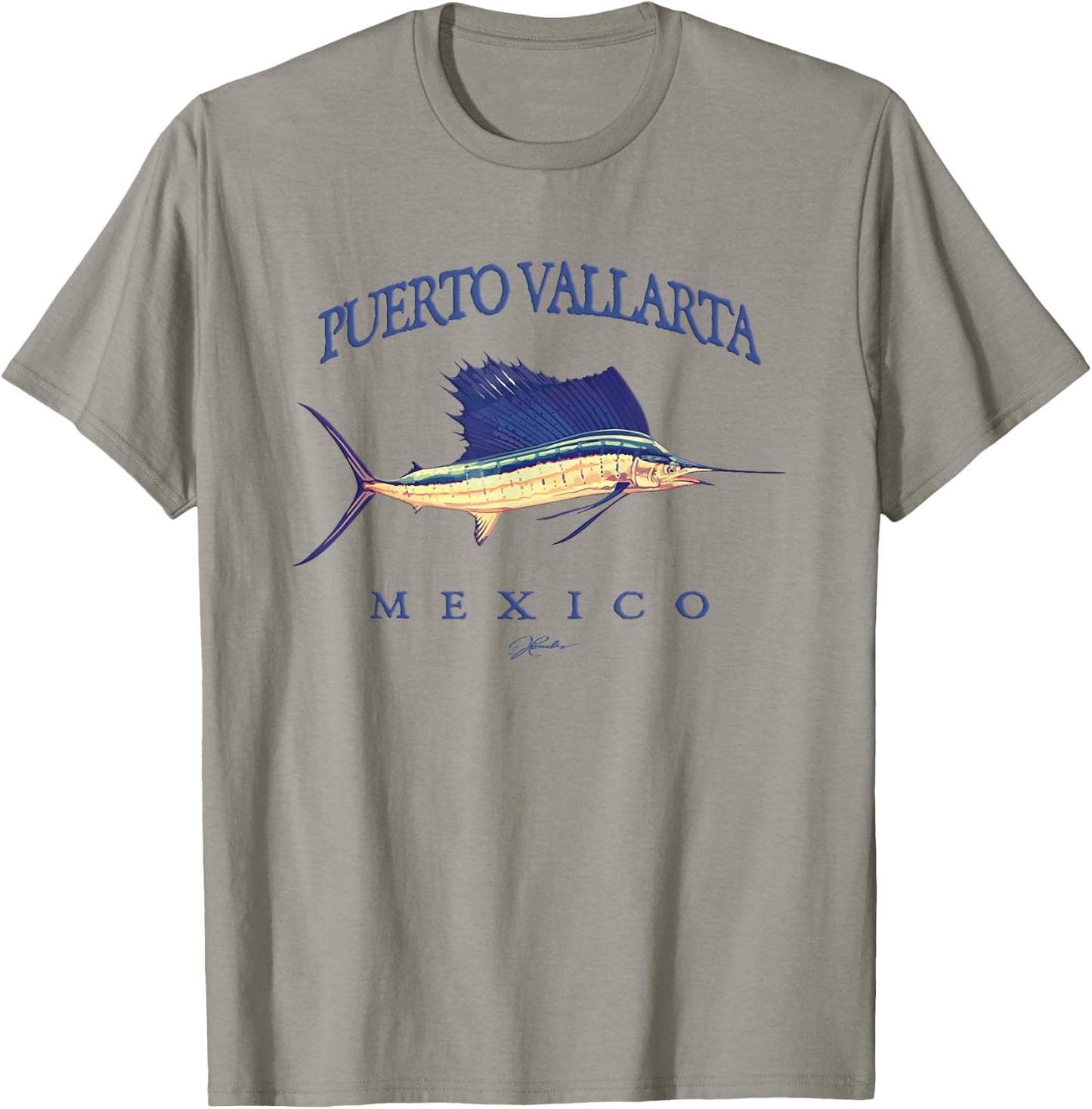 JCombs: Puerto Vallarta, Mexico, Vintage Sailfish T-Shirt - T-Shirt | Sand