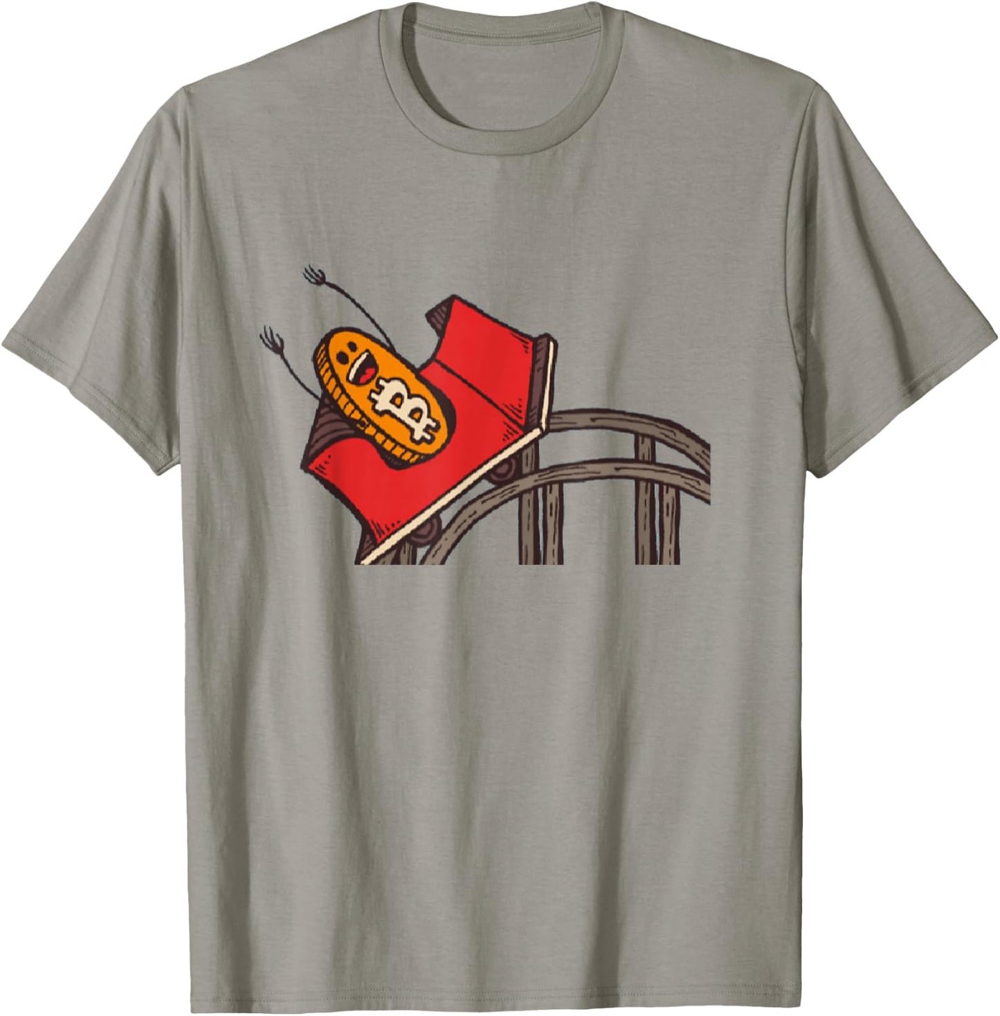 Funny Bitcoin Rollercoaster | Cryptocurrency T-Shirt - T-Shirt | Sand