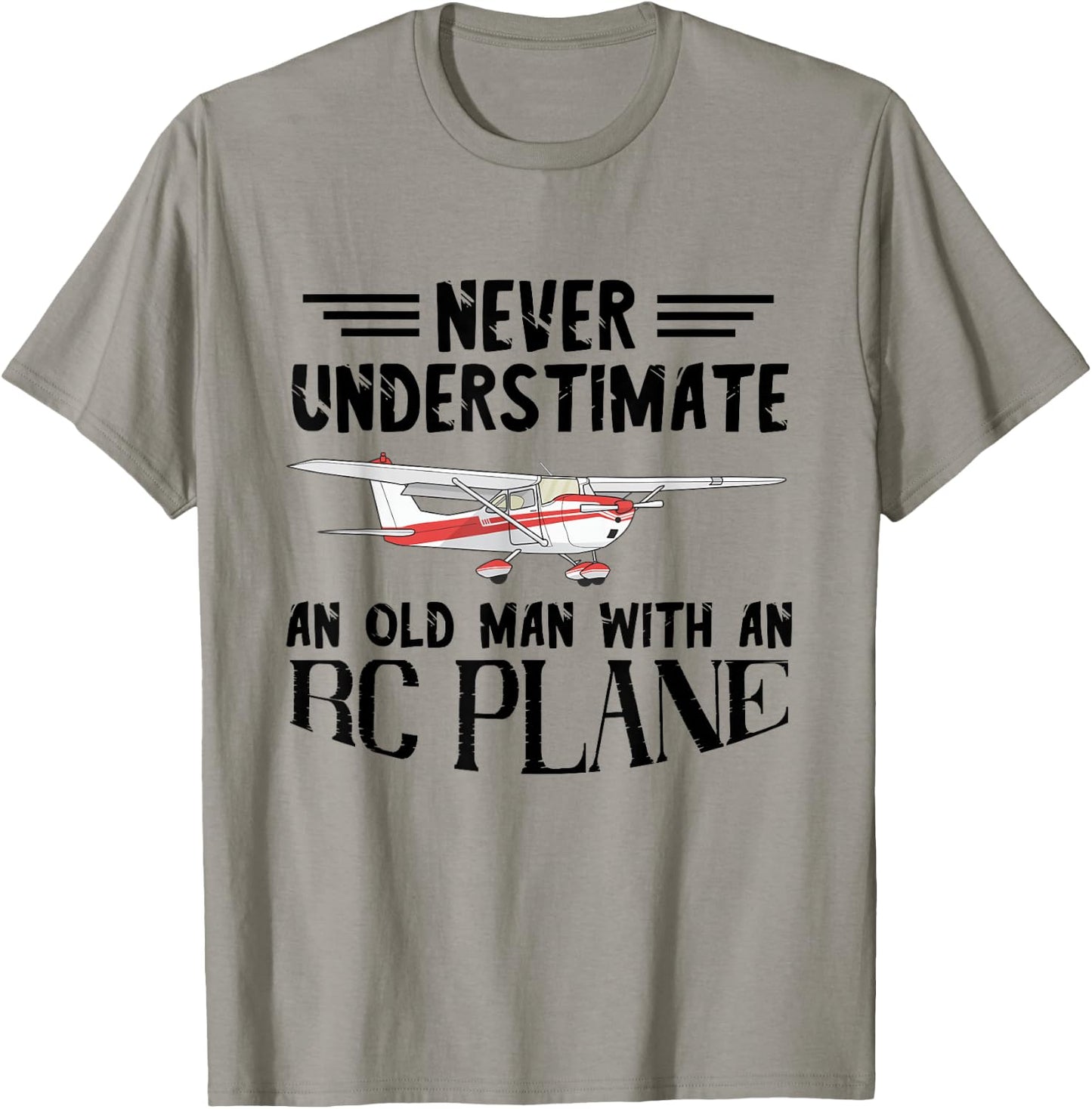 RC Aeroplane Old Man with Many RC Planes Remote Controlled Pilot T-Shirt - T-Shirt | Sand