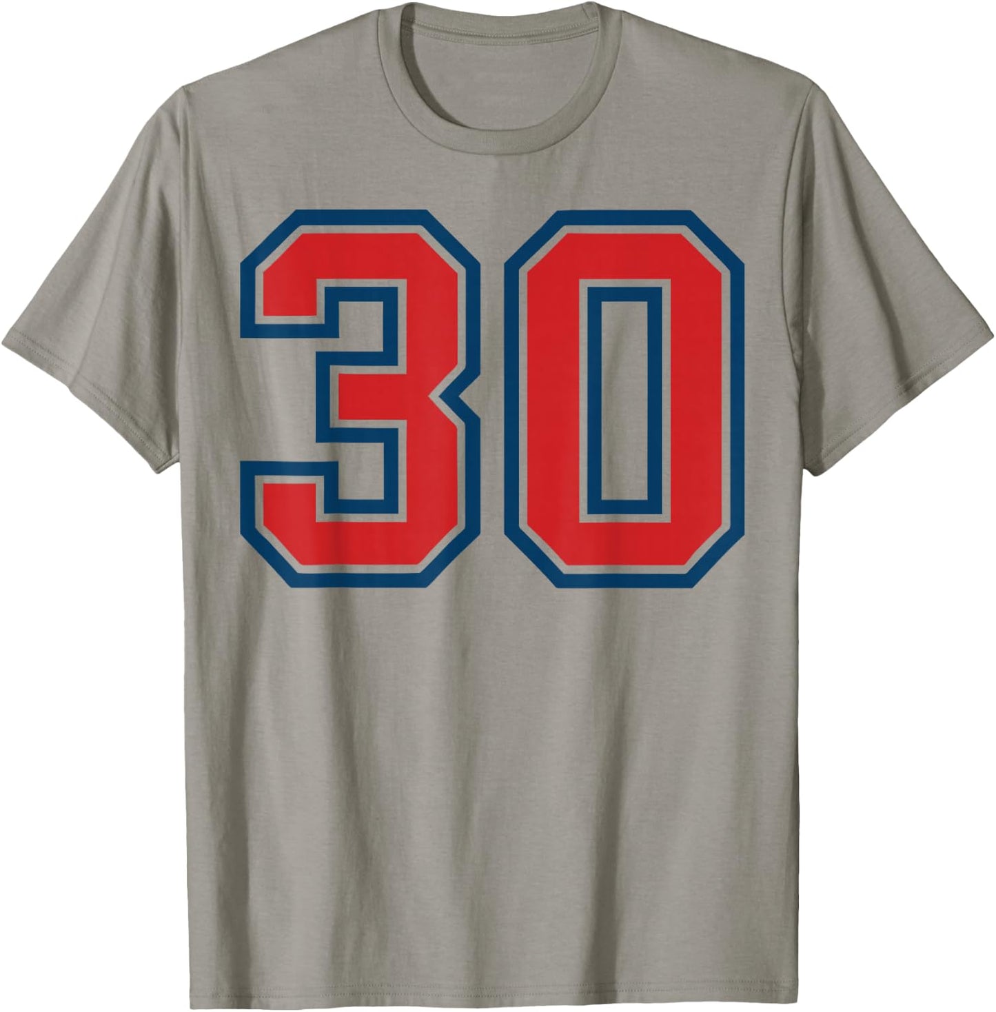 Red and Blue Sports Number 30 Jersey Uniform Player Fan T-Shirt - T-Shirt | Sand