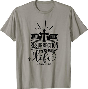 Christian I Am The Resurrection And The Life Religious T-Shirt - T-Shirt | Sand