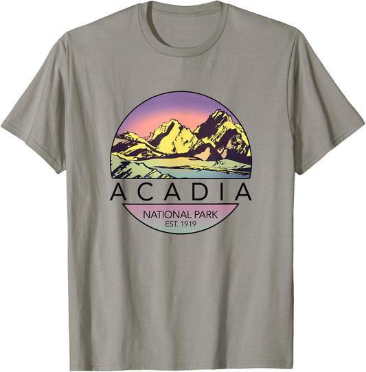 Vintage Acadia National Parks Retro T-Shirt - T-Shirt | Sand