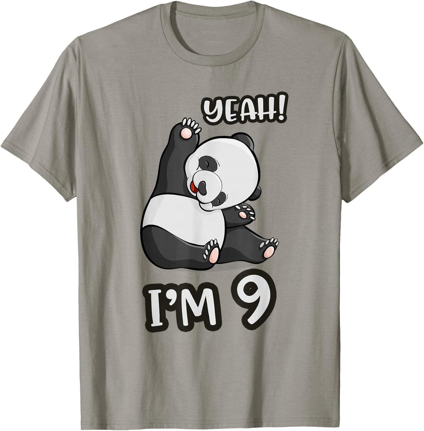9th Birthday Cute Panda yeah im 9 Years old girl Gif T-Shirt - T-Shirt | Sand
