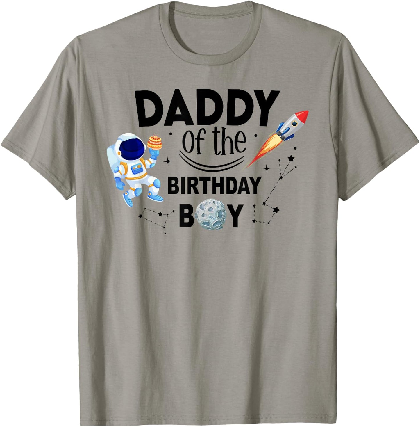 Daddy of The Birthday Boy Space Astronaut Birthday Family T-Shirt - T-Shirt | Sand