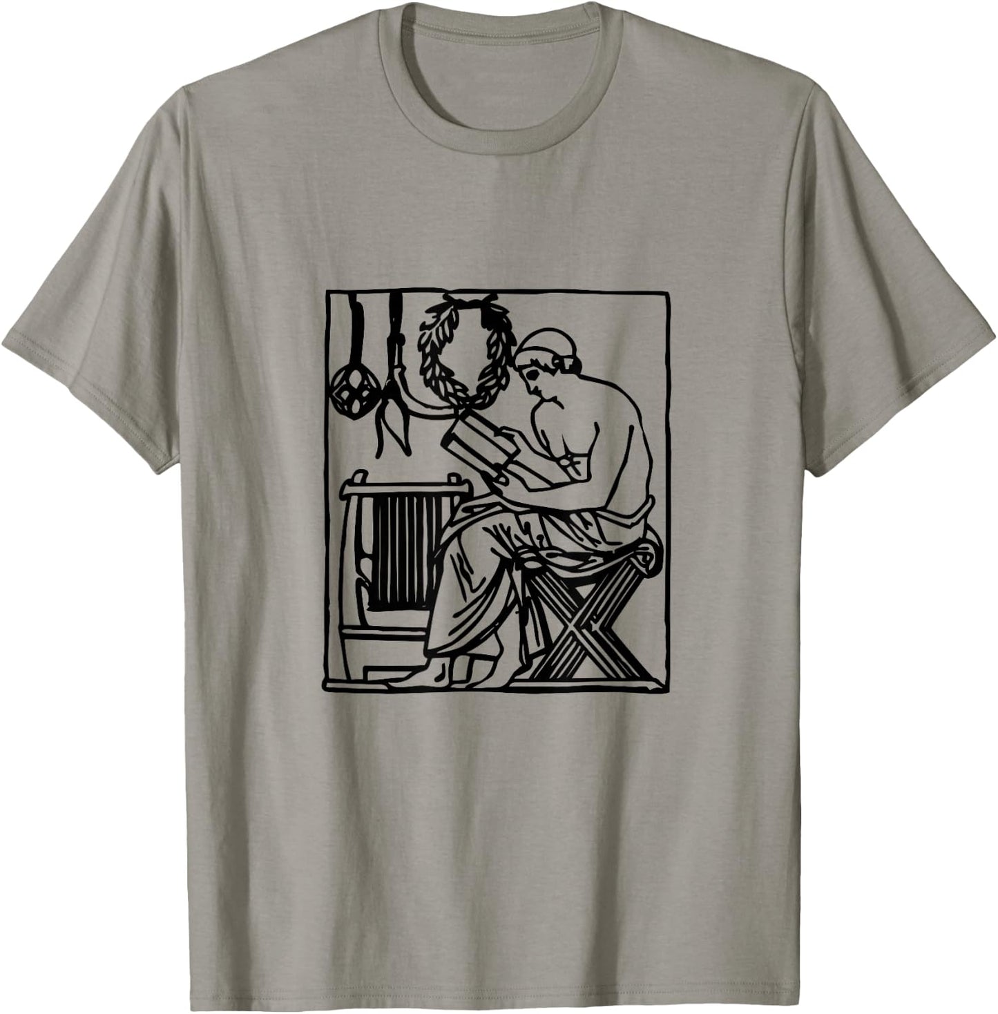 Roman Librarian Library Greek Reading Book Classics T-Shirt - T-Shirt | Sand