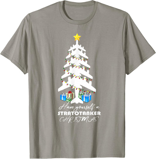 KC-135 Stratotanker Christmas Tree T-Shirt - T-Shirt | Sand