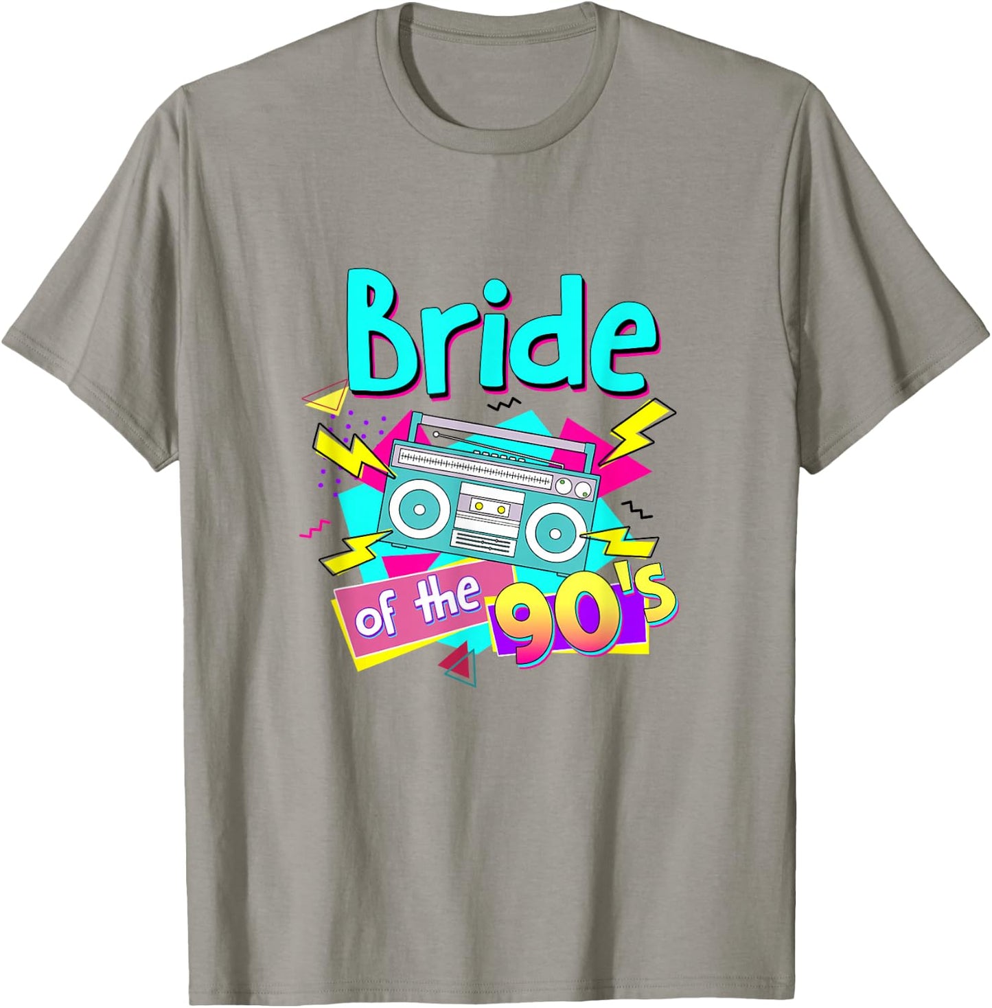Bride Of The 90's Bridal 90s Theme Bachelorette Matching T-Shirt - T-Shirt | Sand