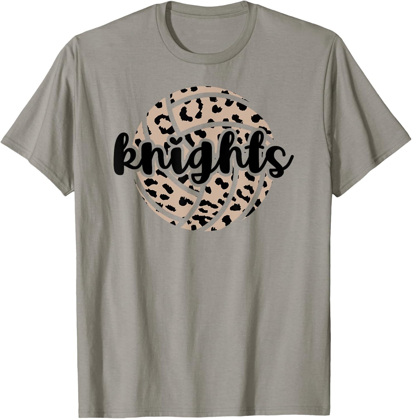 Knights Volleyball Team Cheetah Mascot School Spirit Game T-Shirt - T-Shirt | Sand