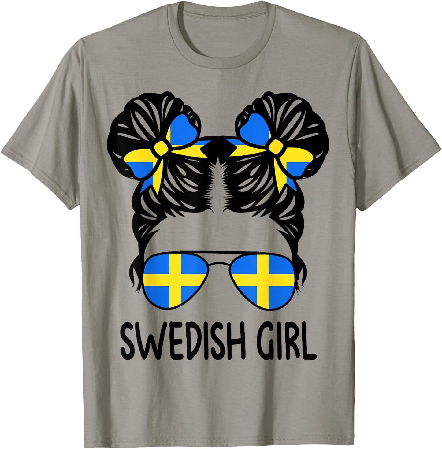 Swedish Girl Messy Hair Sweden Pride Patriotic Kids T-Shirt - T-Shirt | Sand