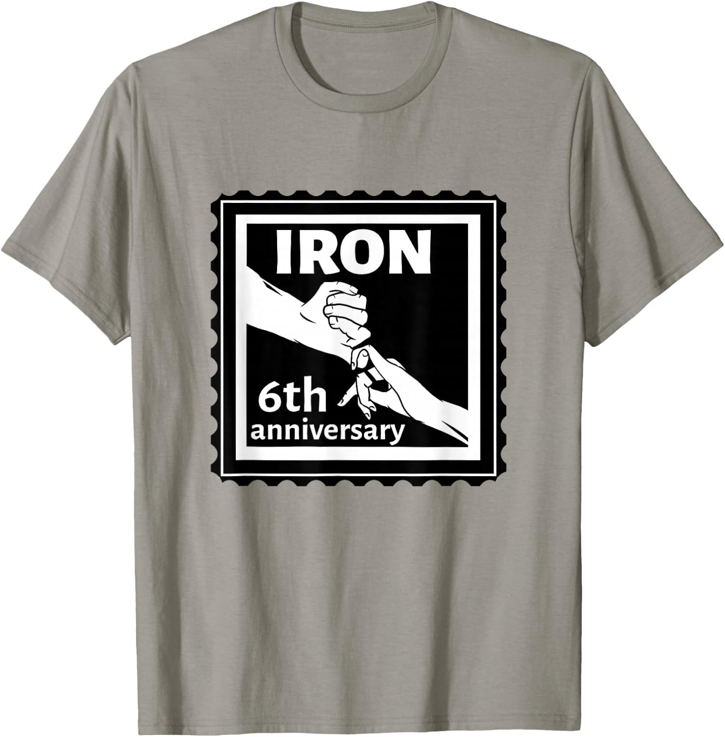 6th Wedding anniversary traditional gift iron T-Shirt - T-Shirt | Sand