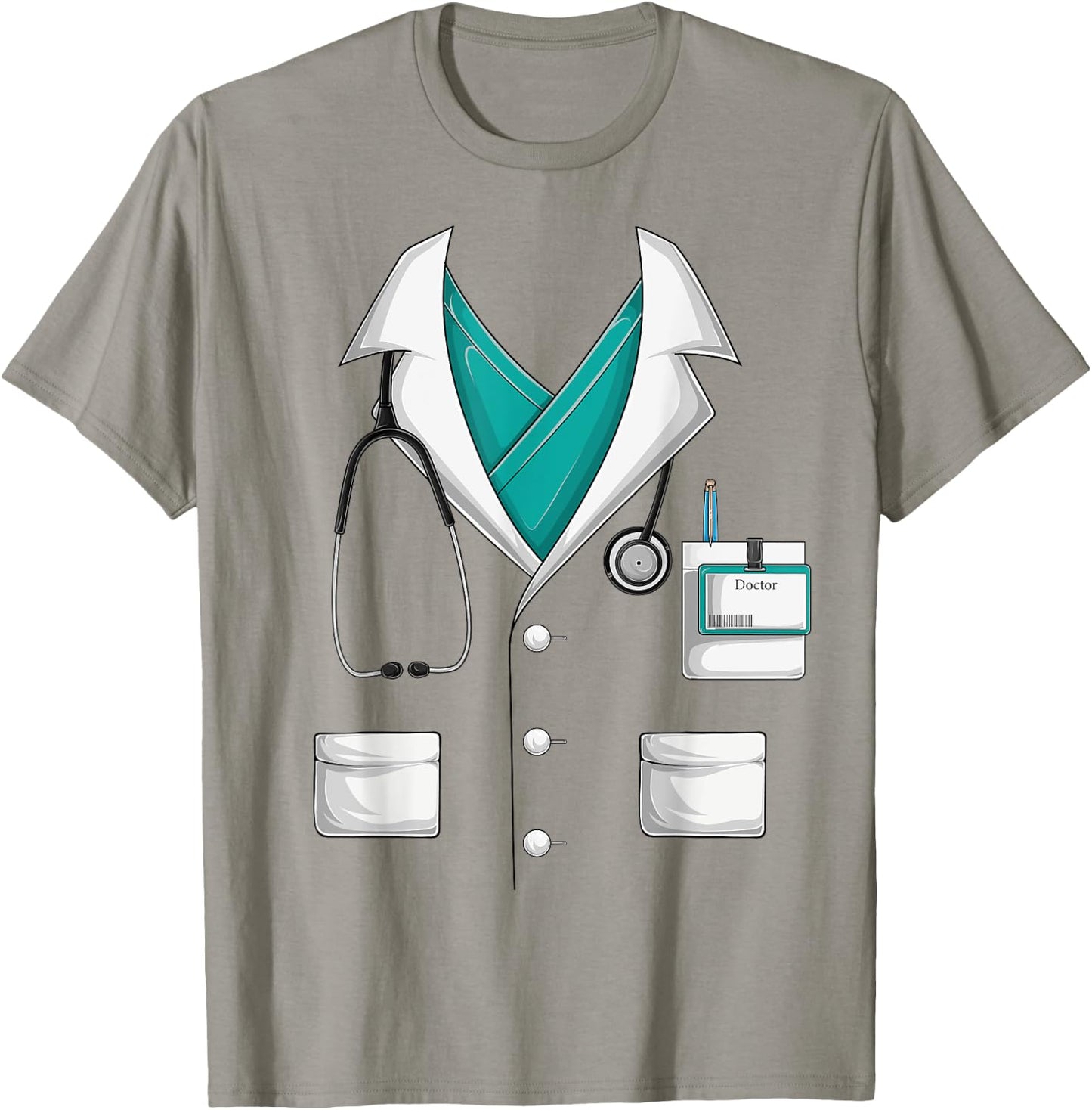Doctor White Lab Coat funny Halloween Costume men women kids T-Shirt - T-Shirt | Sand