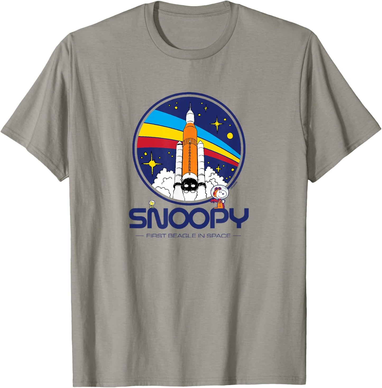 Peanuts - Snoopy First Beagle In Space Rocket Shuttle T-Shirt - T-Shirt | Sand