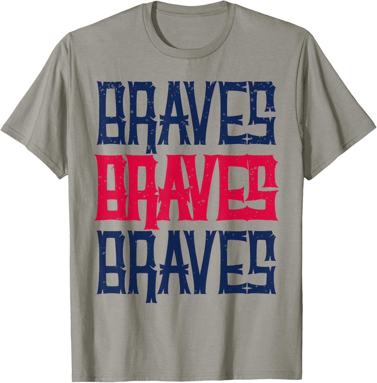 Vintage Braves Retro Three Stripe Weathered Shirt T-Shirt - T-Shirt | Sand