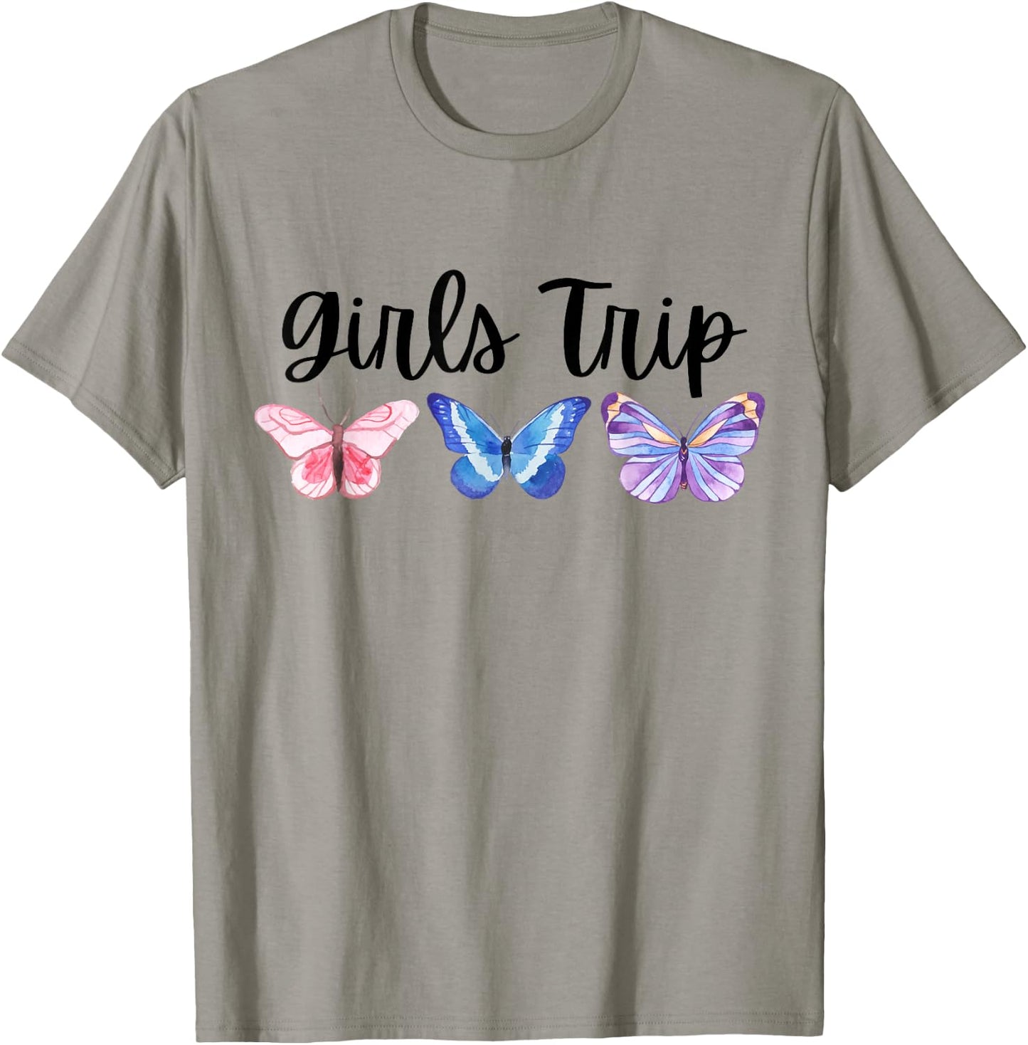 Girls Trip, Vacay Mode, Butterflies, Girls Weekend Trip T-Shirt - T-Shirt | Sand