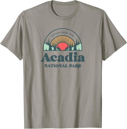 Family Vacation Shirt - Retro Acadia National Park T-Shirt - T-Shirt | Sand