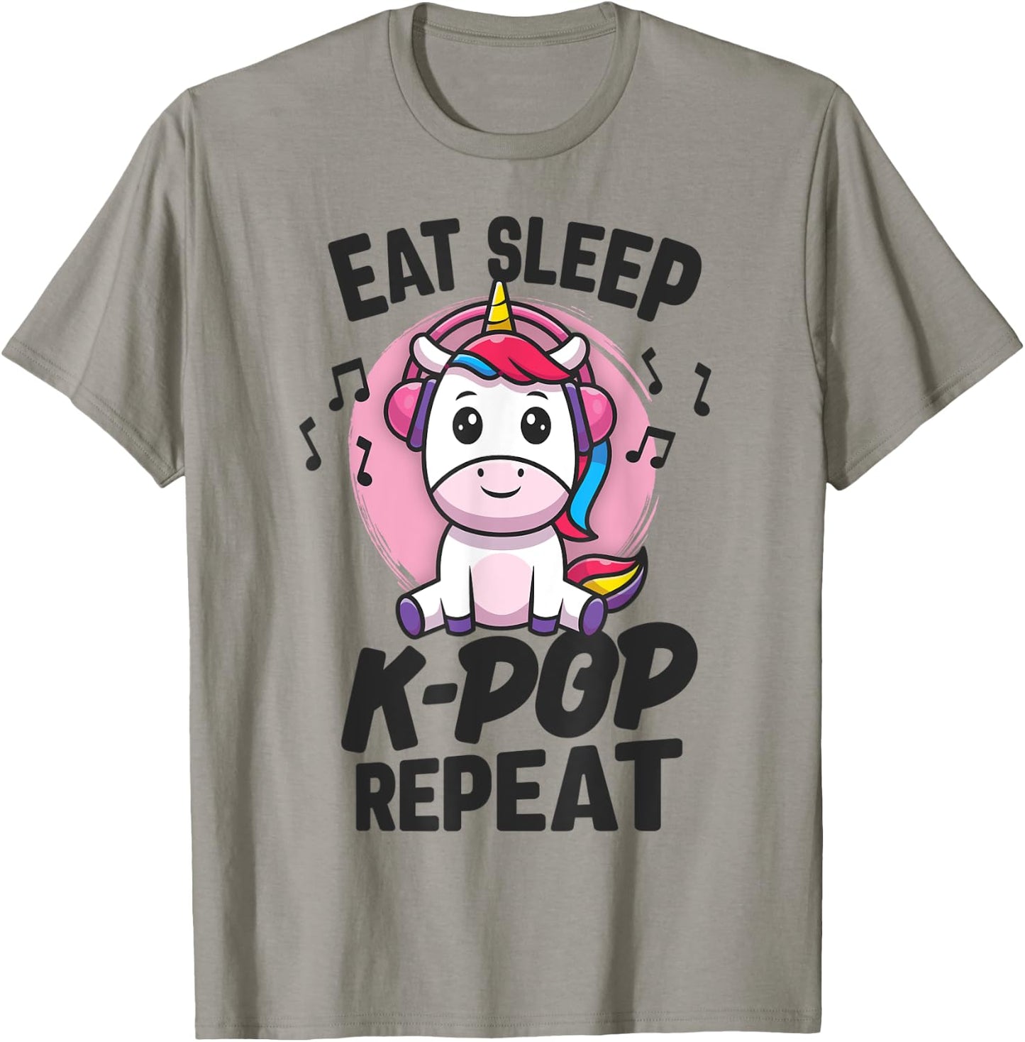 Eat Sleep KPop Repeat Kawaii Unicorn Korean Merchandise T-Shirt - T-Shirt | Sand