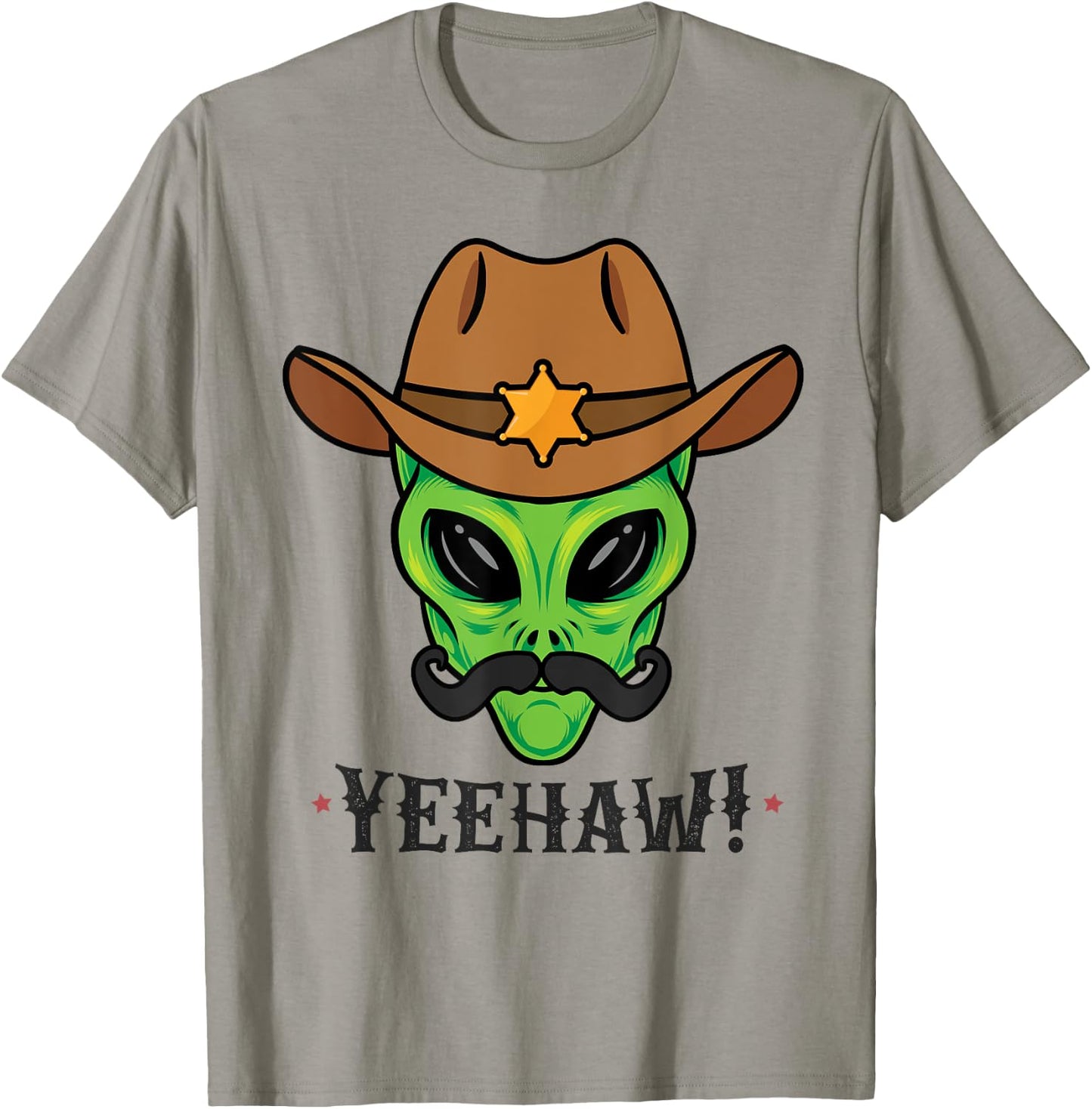 Space Yeehaw Alien Cowboy Halloween Alien Western T-Shirt - T-Shirt | Sand