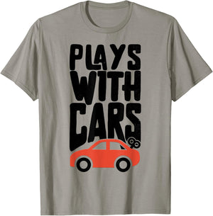 Plays With Cars Father And Son Matching T-Shirt - T-Shirt | Sand