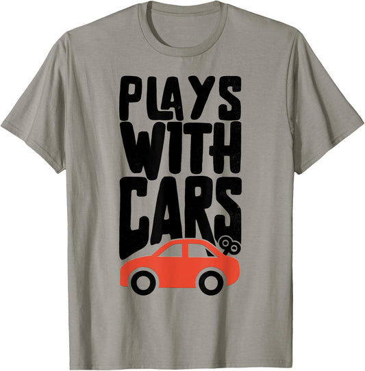 Plays With Cars Father And Son Matching T-Shirt - T-Shirt | Sand