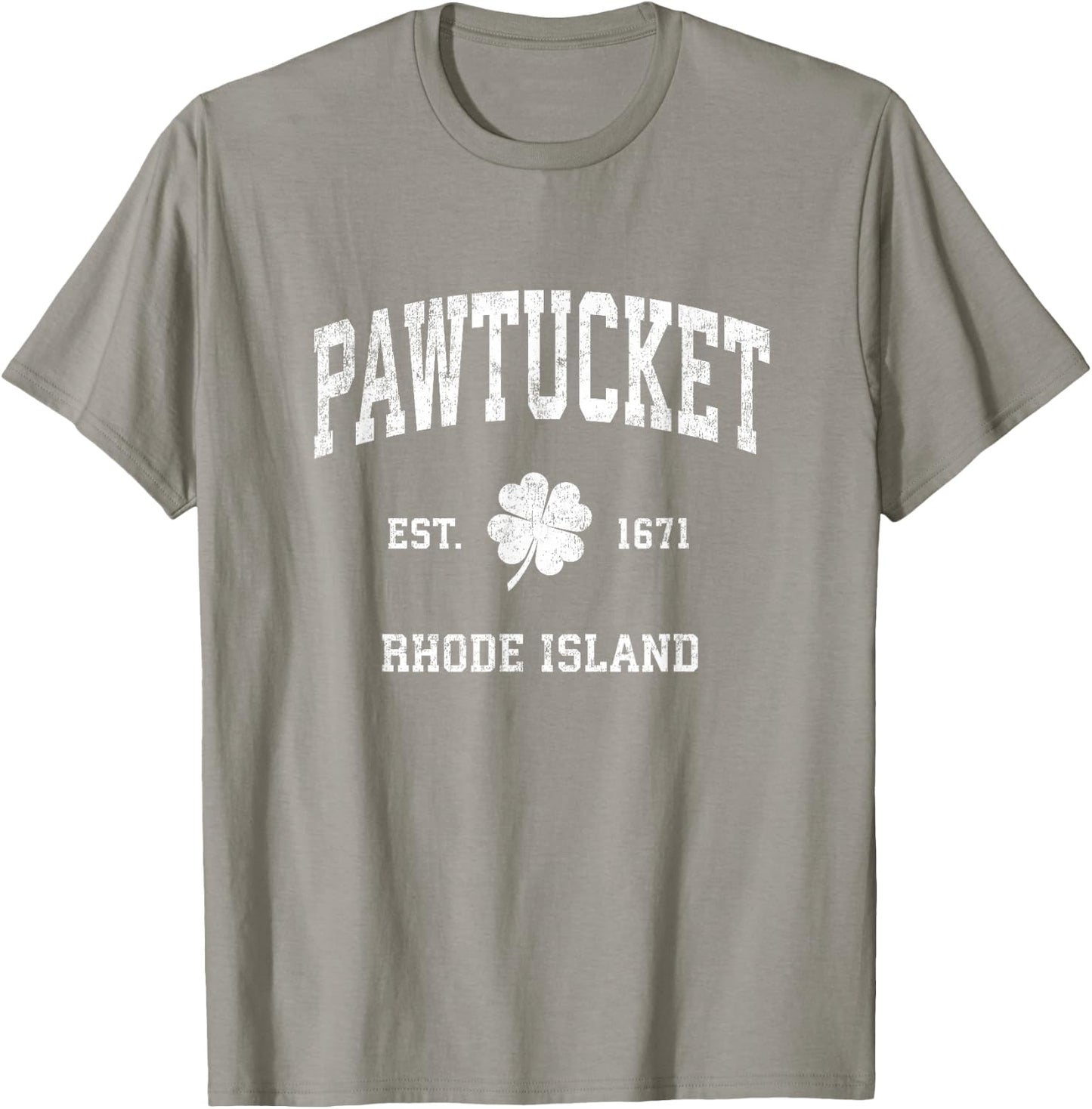 Pawtucket Rhode Island Vintage Shamrock Sports T-Shirt - T-Shirt | Sand