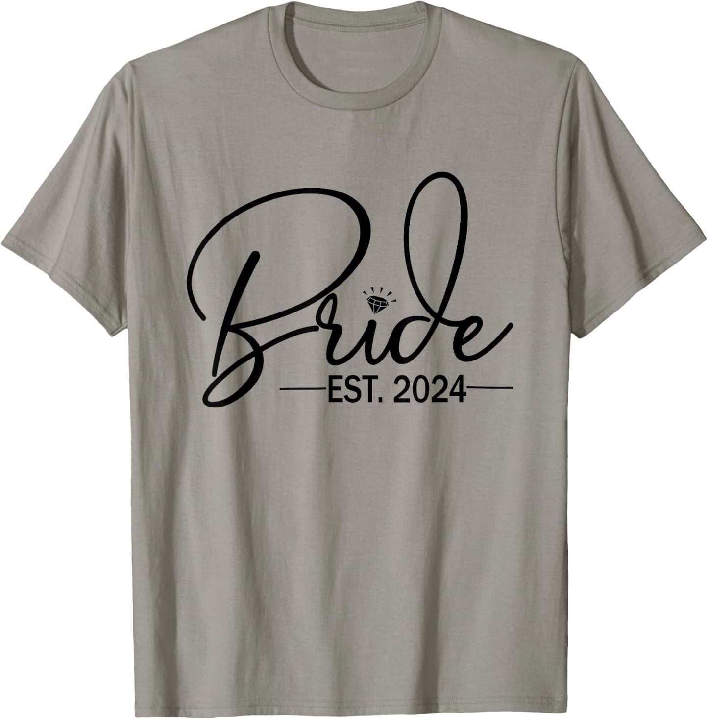 Bride Est 2024 Fiancée Mrs. Wife Bachelorette Party Wedding T-Shirt - T-Shirt | Sand