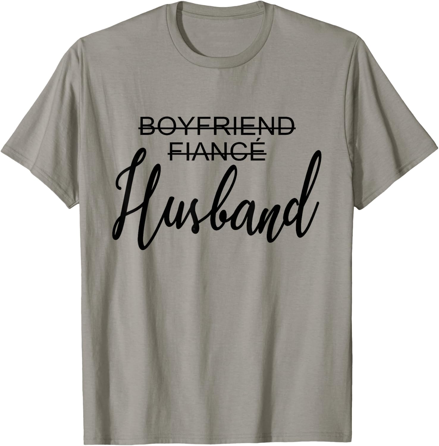 Boyfriend Fiancé Husband, Just Married, Wedding, Matching T-Shirt - T-Shirt | Sand
