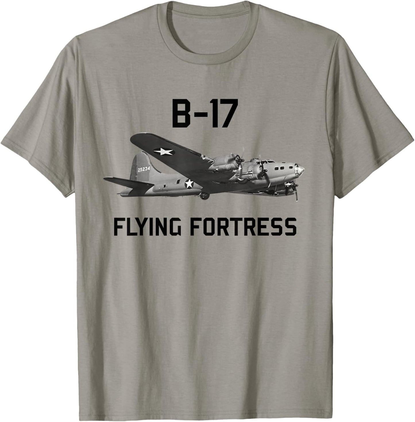 B-17 Flying Fortress World War 2 Bomber Warplane T-Shirt - T-Shirt | Sand