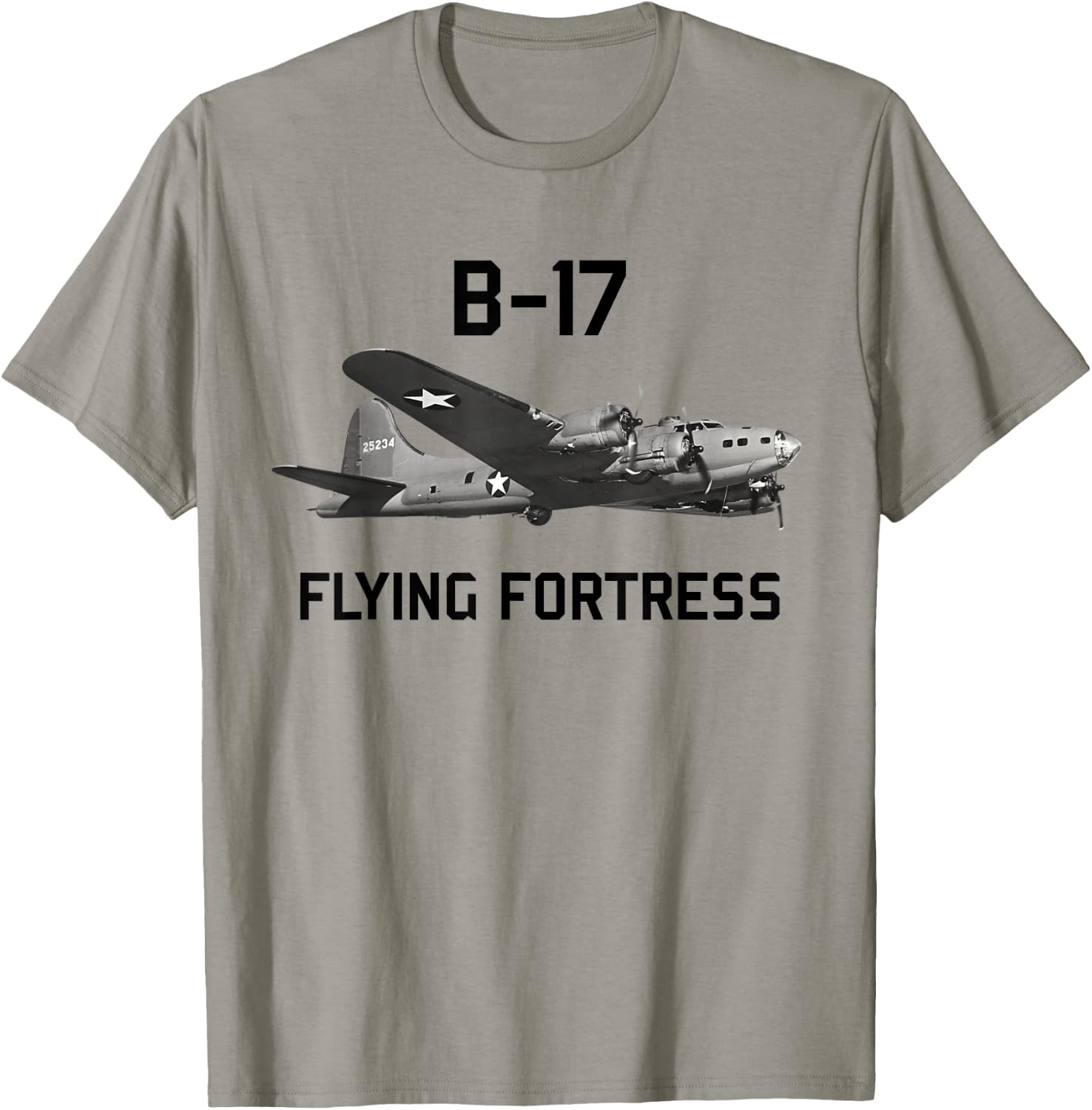 B-17 Flying Fortress World War 2 Bomber Warplane T-Shirt - T-Shirt | Sand