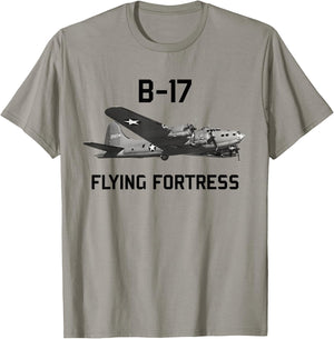 B-17 Flying Fortress World War 2 Bomber Warplane T-Shirt - T-Shirt | Sand