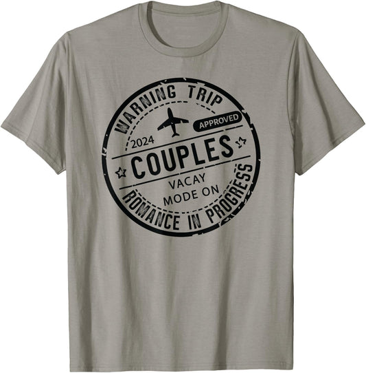 2024 couples Trip in Progress of Romantic Baecation Matching T-Shirt - T-Shirt | Sand