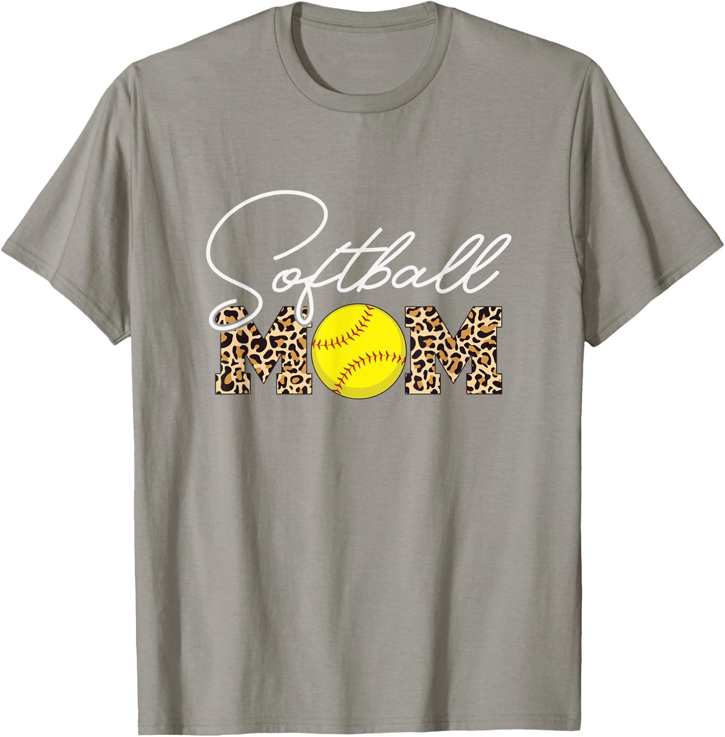Softball Mom - Leopard Print - Light Blue T-Shirt - T-Shirt | Sand