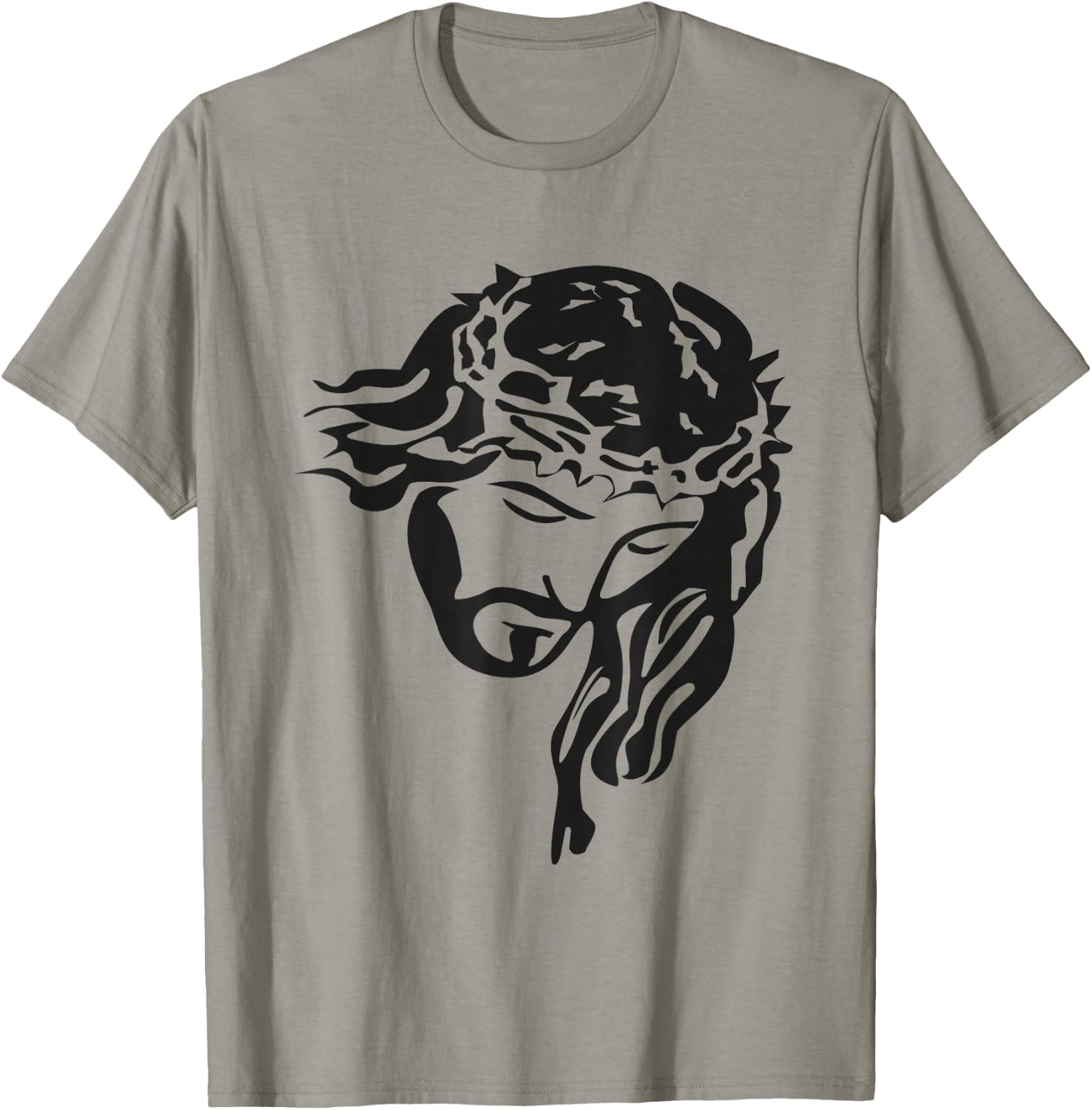 Face of Jesus Christ w/ Crown of Thorns (Christian ) T-Shirt - T-Shirt | Sand