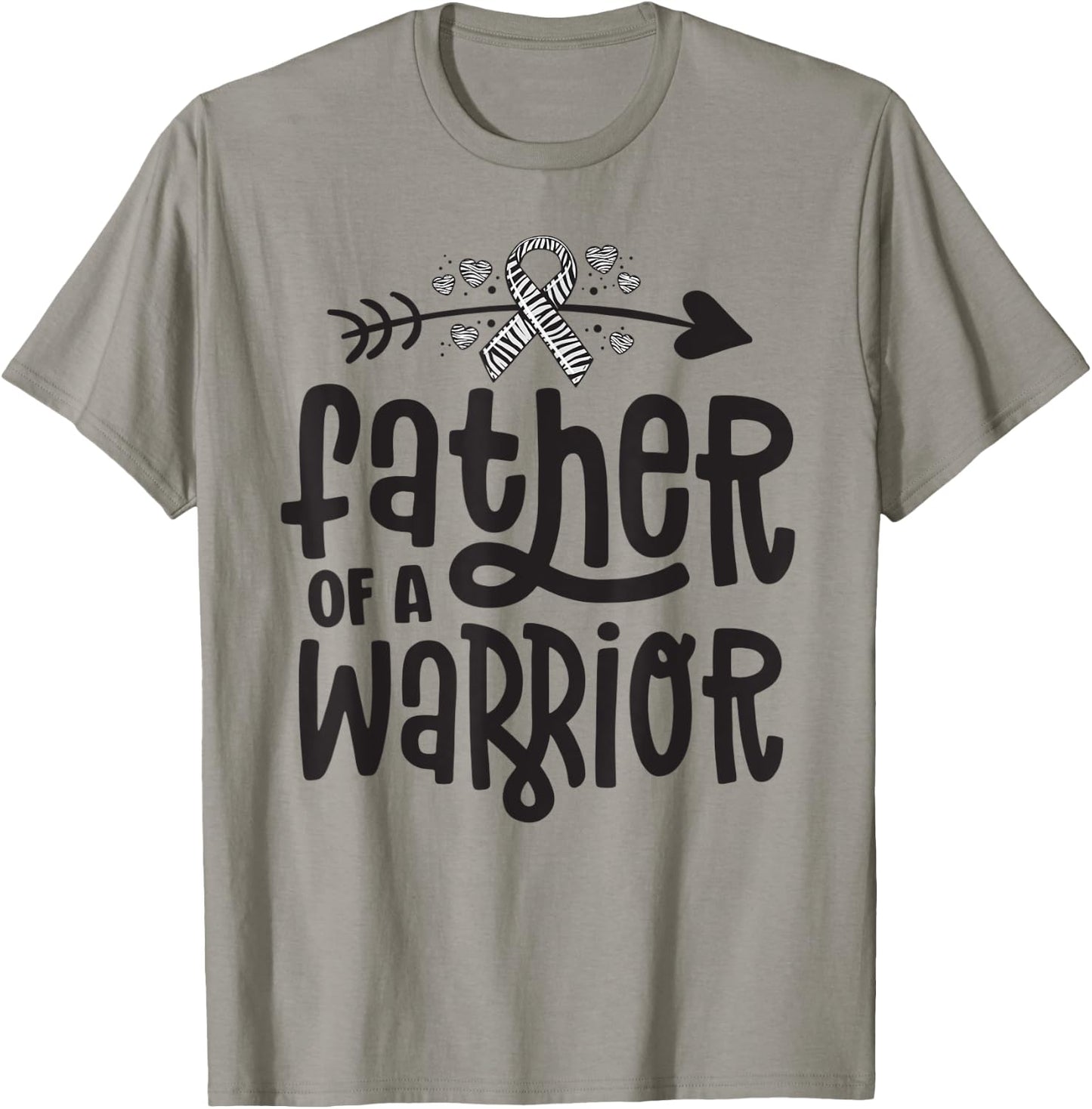 Father Of A Rare Disease Warrior Awareness Zebra Ribbon EDS T-Shirt - T-Shirt | Sand