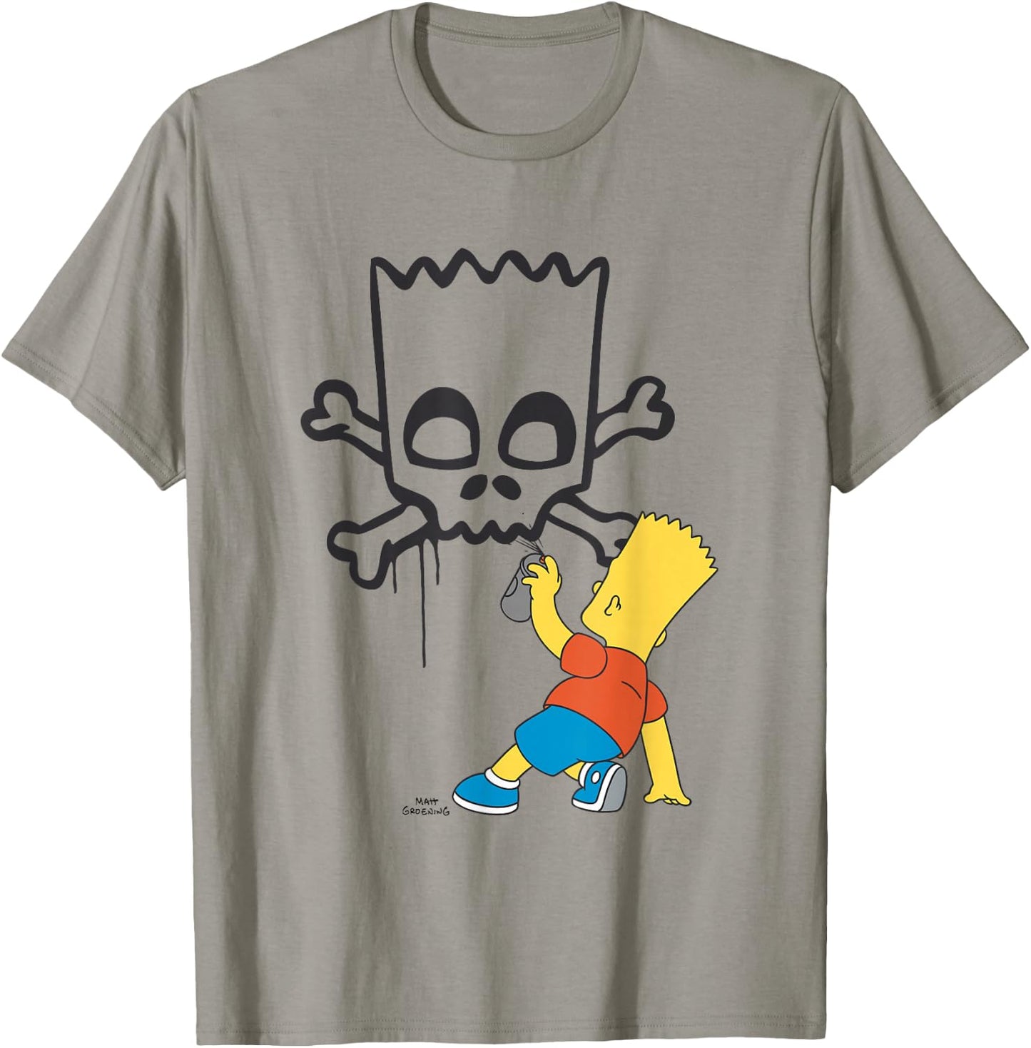 The Simpsons Bart Spray Paint Skull Graffiti T-Shirt - T-Shirt | Sand