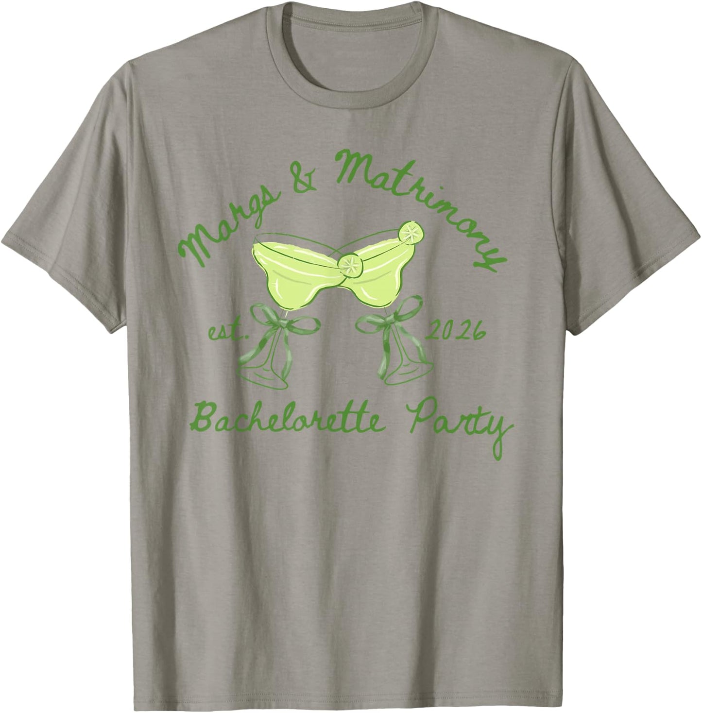 Margs and Matrimony Bachelorette Party Est 2026 Girls Women T-Shirt - T-Shirt | Sand