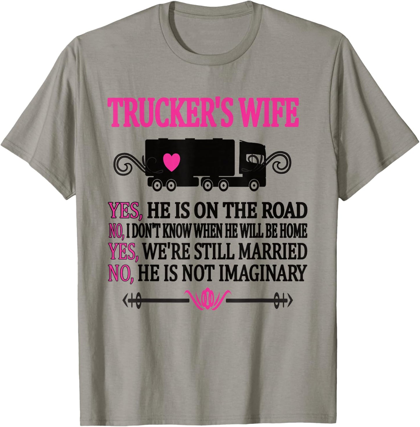 Proud Trucker's Wife Funny Truck Driver Wife T-Shirt - T-Shirt | Sand