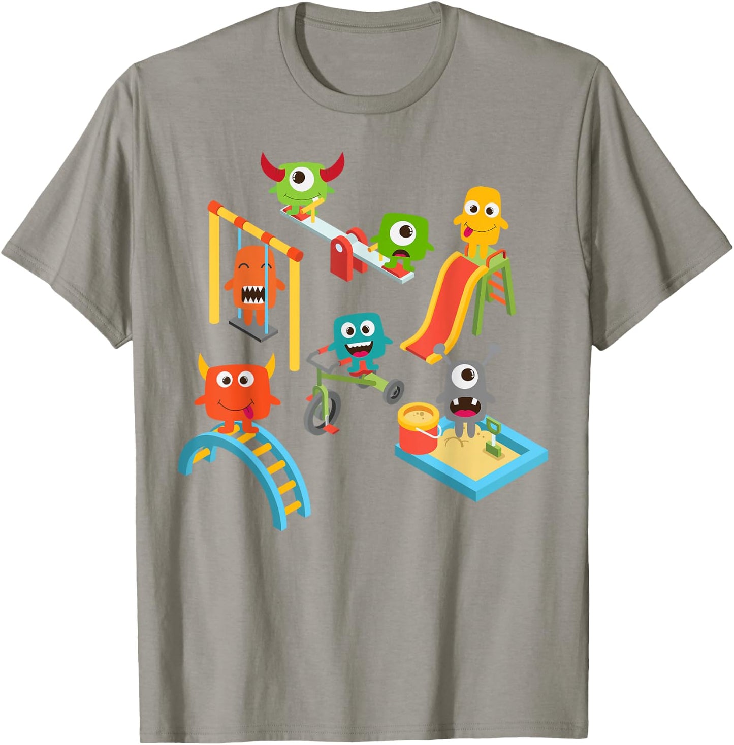 Fun Monster School Playground for Boys, Girls, Grown Ups T-Shirt - T-Shirt | Sand